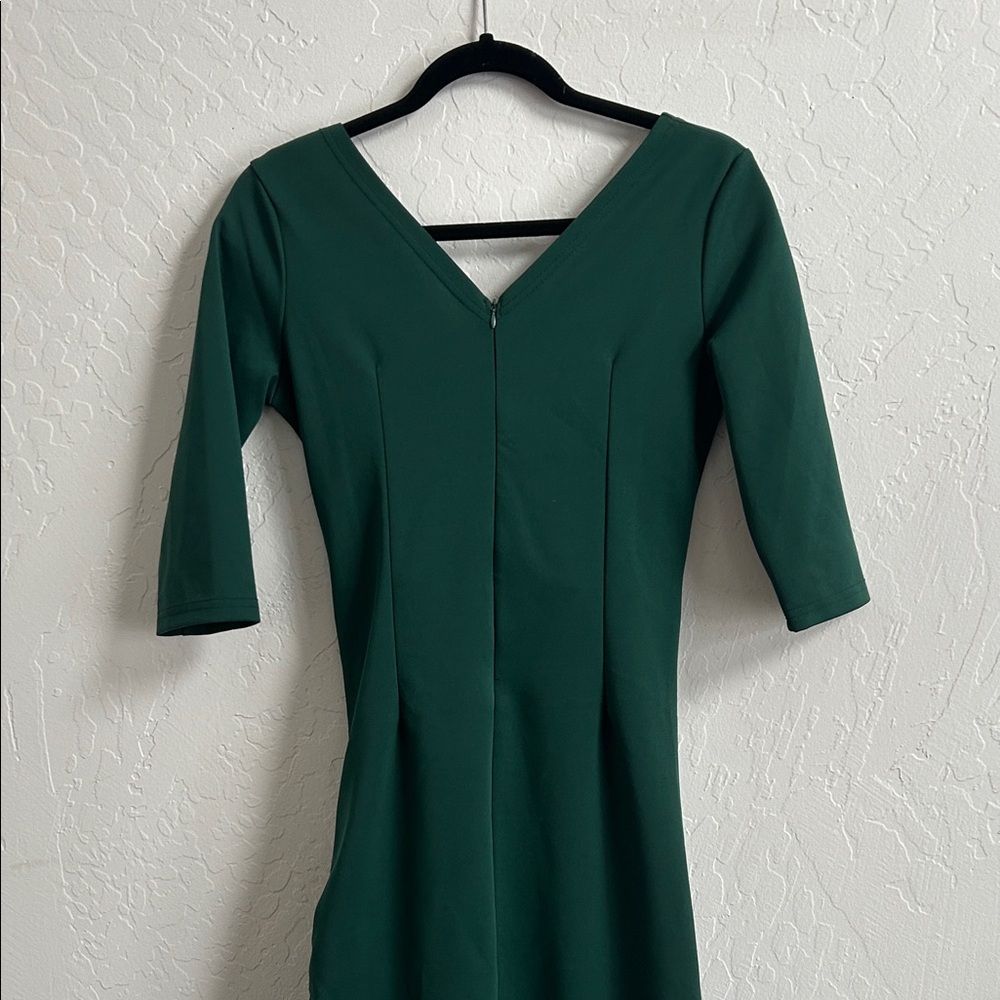 Women’s Forest Green 3/4 Sleeve Slim Fit Dress Size small - Picture 6 of 7